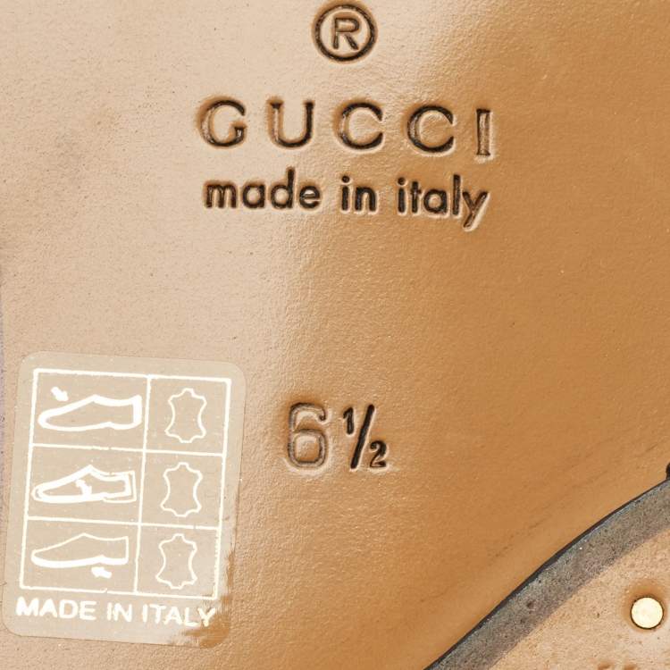 Pre Owned Gucci Horsebit Size 40.5 Black Leather Flat Sandals