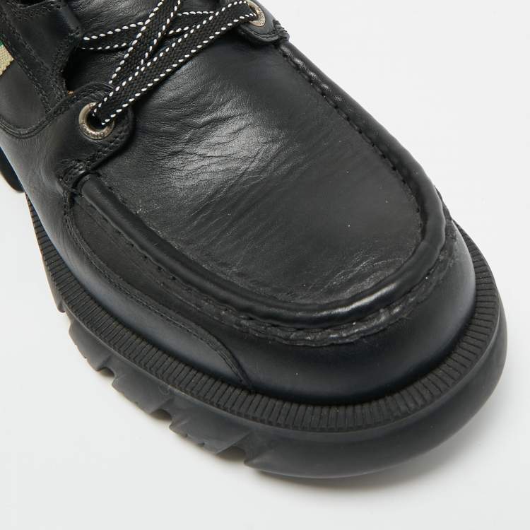 Pre Owned Gucci Interlocking G Size 42 Black Leather Ankle Boots