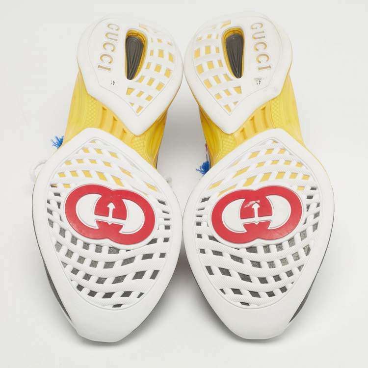 Pre Owned Gucci Lovelight Size 41 Multicolor Knit Fabric Low Top Sneakers