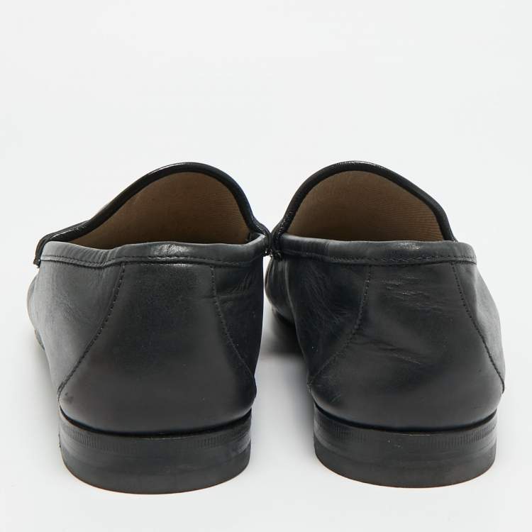 Pre Owned Gucci Horsebit Size 45 Black Leather Loafers