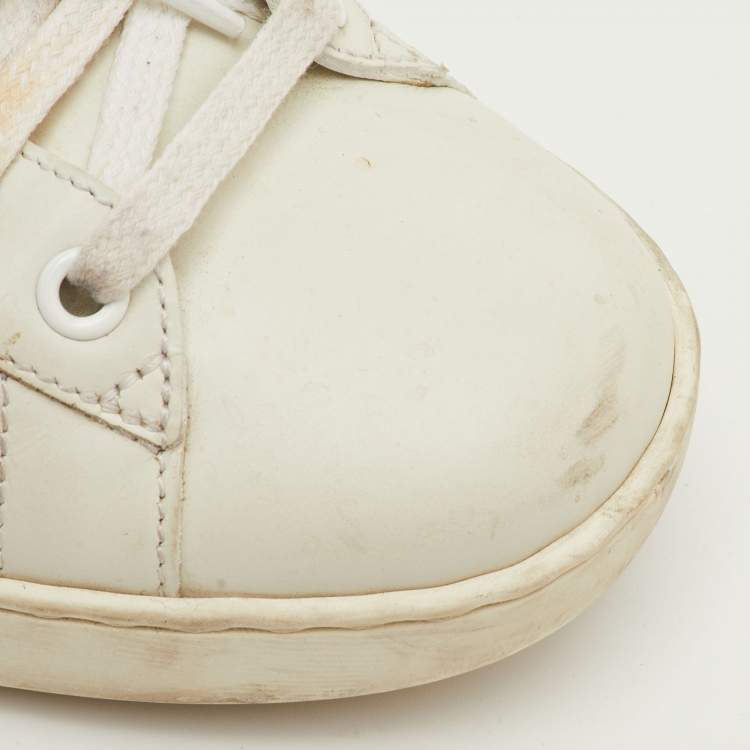 Pre Owned Gucci Ace Size 41 White Leather Disney 3 Little Pigs Embroidered Low Top Sneakers