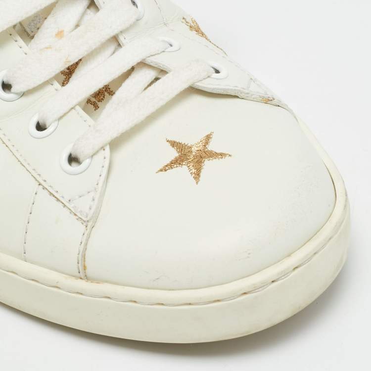 مملوكة مسبقًا Gucci Ace Size 43 White Leather Lace Up  Sneakers