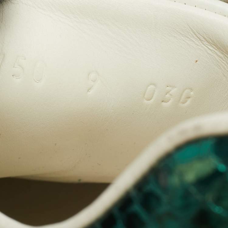 مملوكة مسبقًا Gucci Ace Size 43 White Leather Lace Up  Sneakers