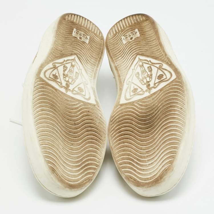 مملوكة مسبقًا Gucci Ace Size 43 White Leather Lace Up  Sneakers