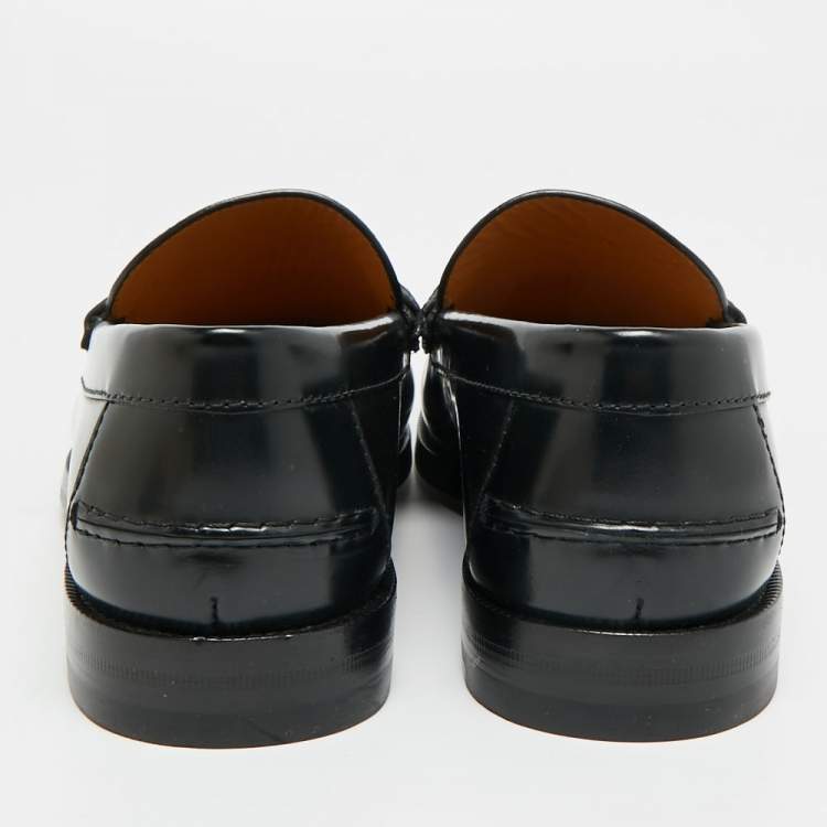 Pre Owned Gucci Horsebit Size 42 Black Leather Loafers