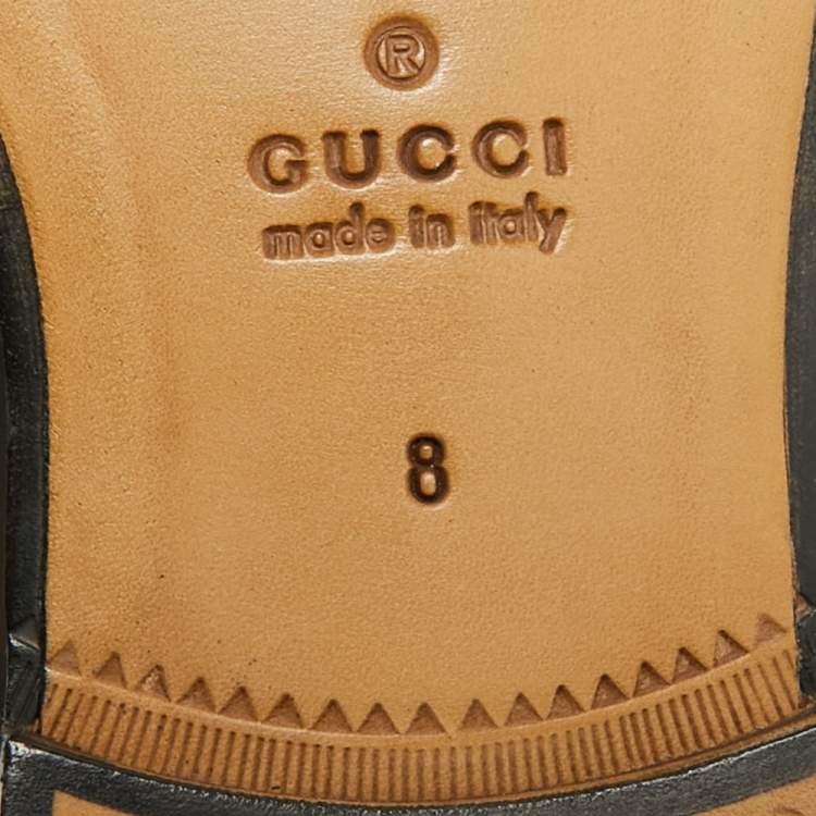 Pre Owned Gucci Horsebit Size 42 Black Leather Loafers