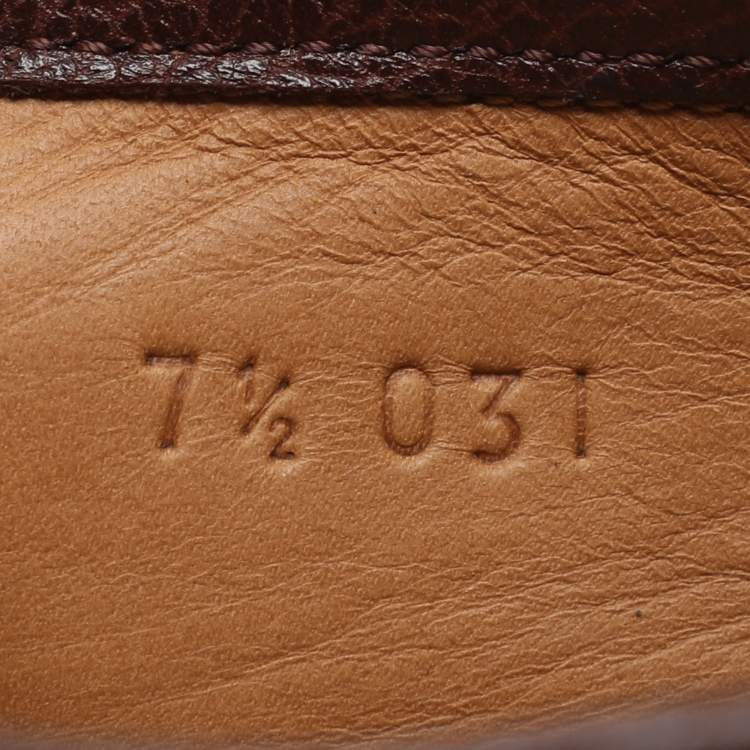 Pre Owned Gucci Horsebit Size 41.5 Brown Leather Loafers