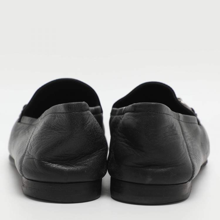 Pre Owned Gucci Kingsnake Brixton Horsebit  Size 41.5 Black Leather Loafers