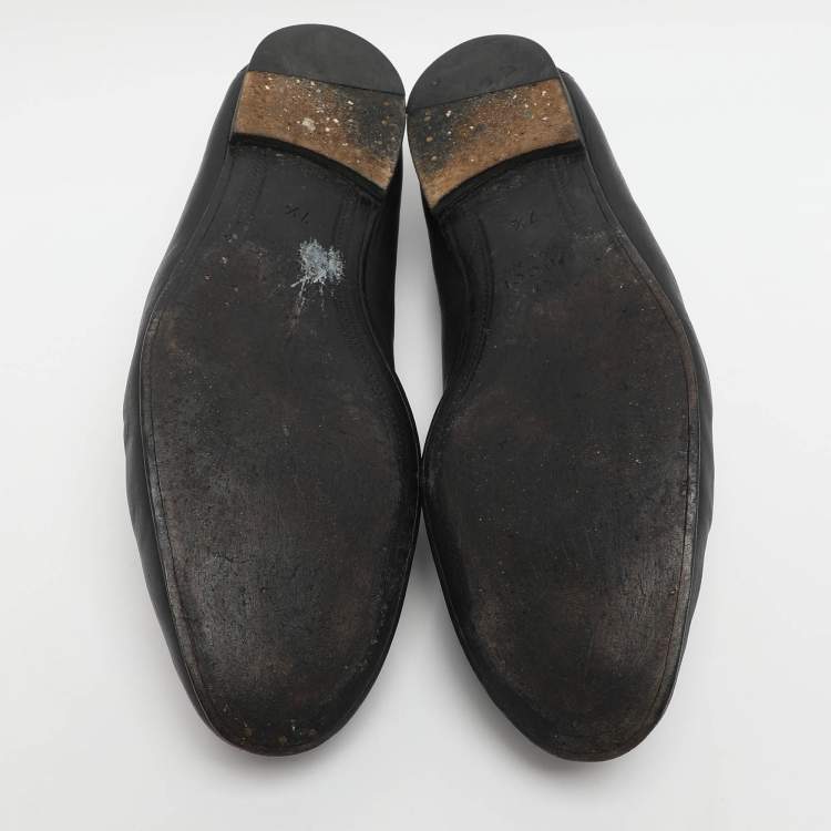 Pre Owned Gucci Kingsnake Brixton Horsebit  Size 41.5 Black Leather Loafers