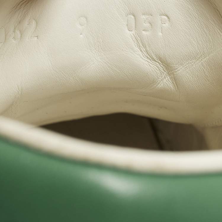 Pre Owned Gucci Ace Size 43 White Leather Web Tiger Embroidered Lace Up Sneakers