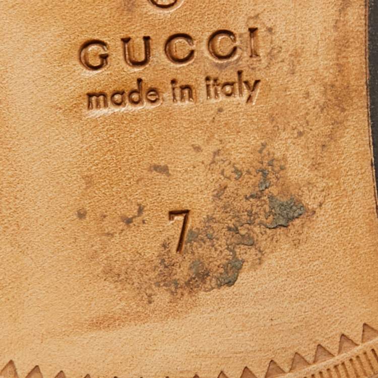 Pre Owned Gucci Horsebit Size 41 Black Leather Ankle Length Boots