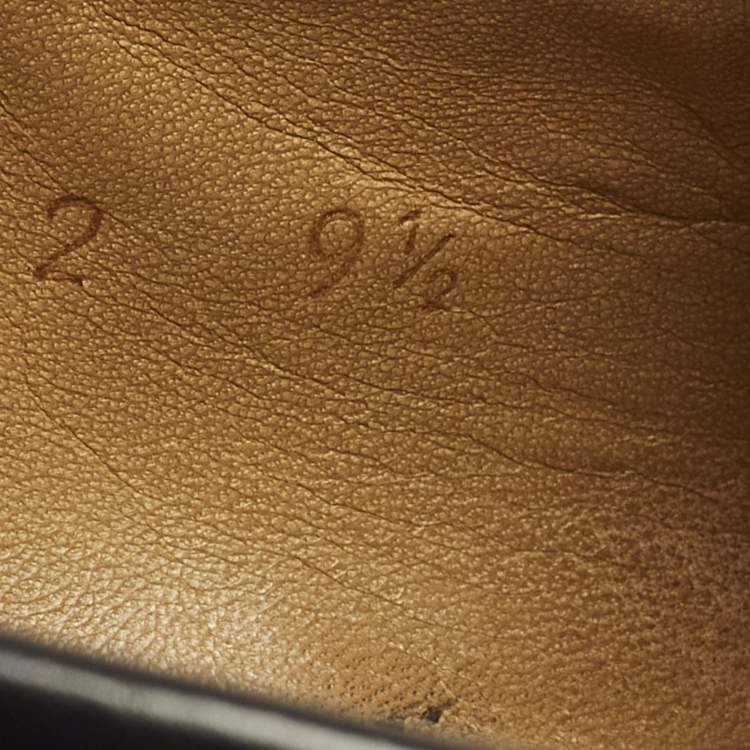 Pre Owned Gucci GG Web Size 43.5 Black Leather Slip On Loafers