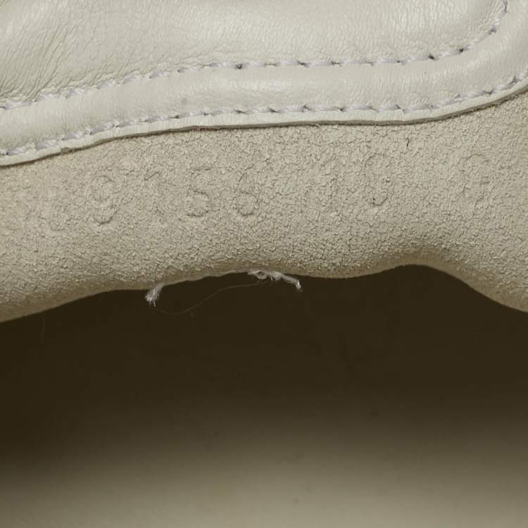 Pre Owned Gucci Size 44 White Leather Low Top Sneakers