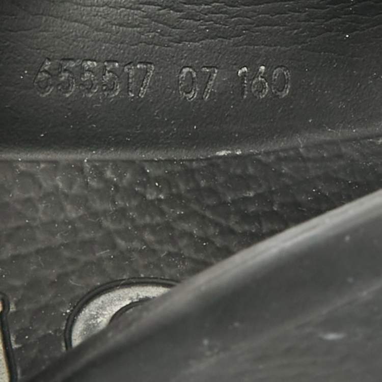 Pre Owned Gucci Size 41 Black GG Rubber Slip On Flat Mules