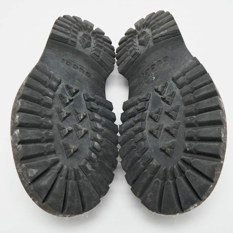 Pre Owned Gucci Size 41 Black GG Rubber Slip On Flat Mules