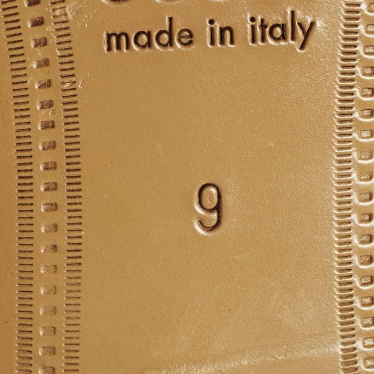 Pre Owned Gucci GG Jordaan Size 43 Beige Canvas and Leather Loafers