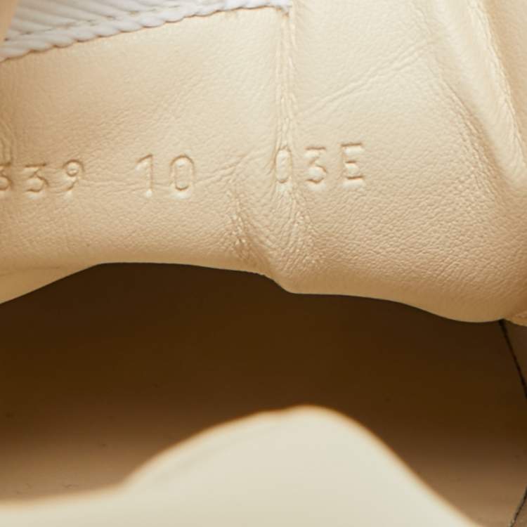 Pre Owned Gucci Rhyton 25 Size 44 Cream Leather Lace Up Sneakers