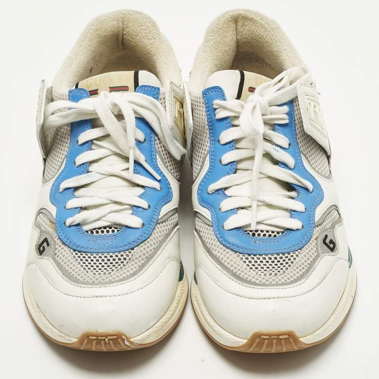 Pre Owned Gucci Ultrapace Size 42 Multicolor Leather and Mesh Lace Up Sneakers