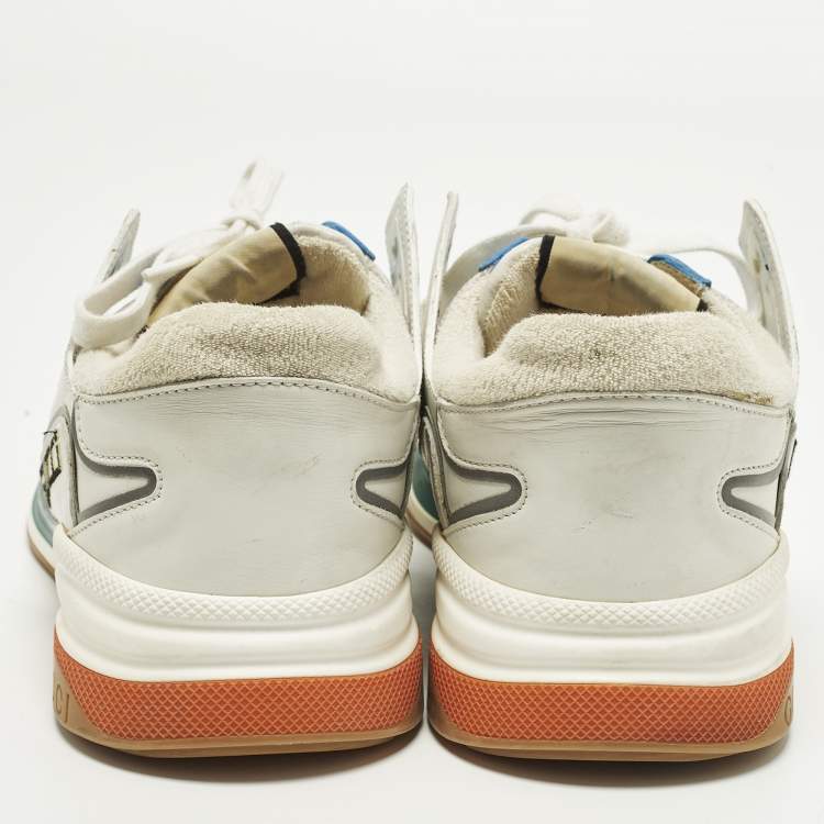 Pre Owned Gucci Ultrapace Size 42 Multicolor Leather and Mesh Lace Up Sneakers