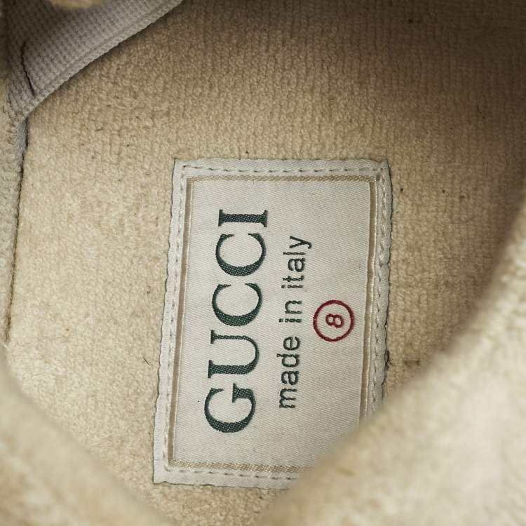 Pre Owned Gucci Ultrapace Size 42 Multicolor Leather and Mesh Lace Up Sneakers