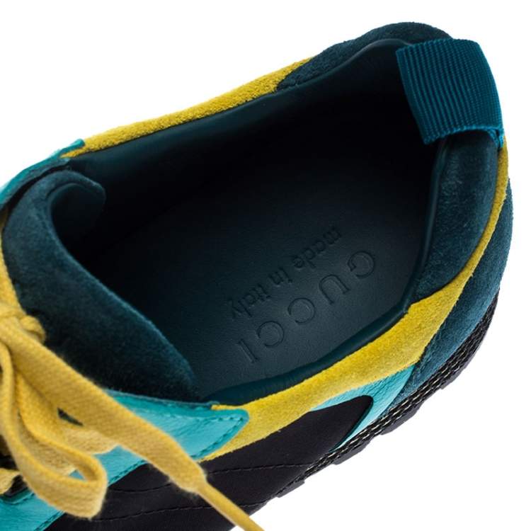 Pre Owned Gucci Multicolor Suede and Nylon Icaro Trainer Sneakers Size 40.5