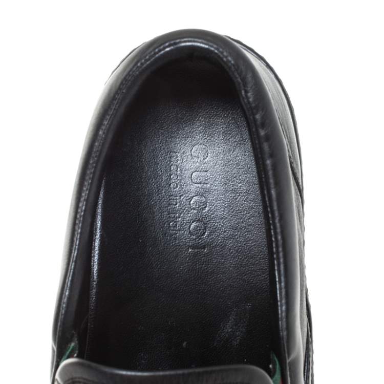 Pre Owned Gucci Black Guccissima Leather Slip On Sneakers Size 40.5