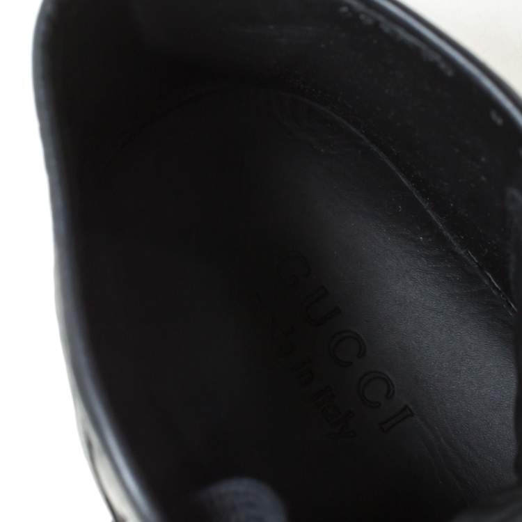 Pre Owned Gucci Black Leather High Top Sneakers Size 42