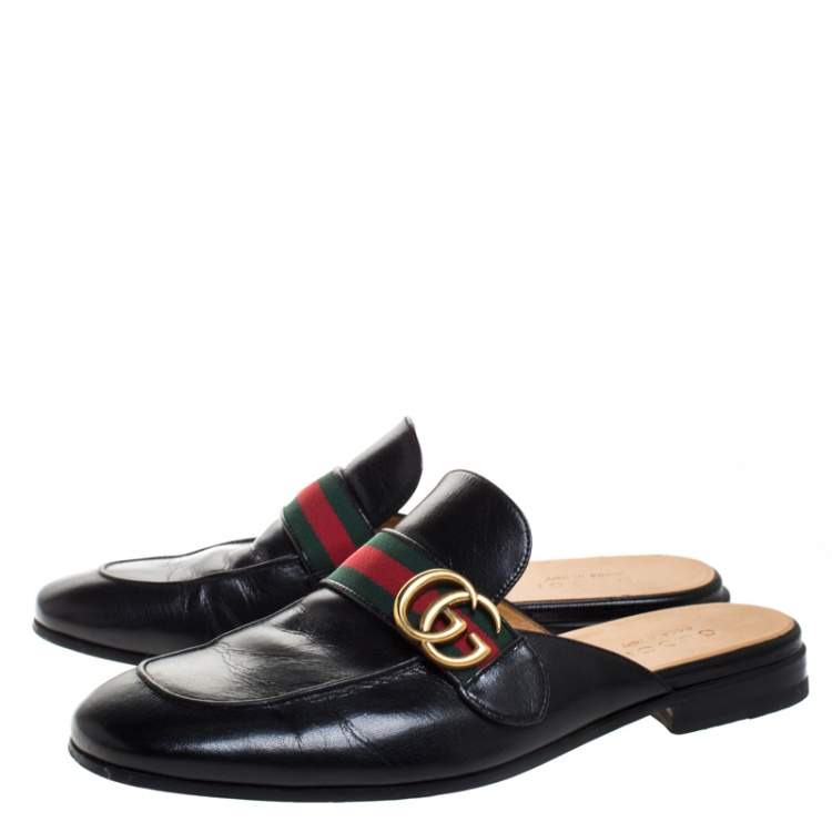 Gucci Black Double G Leather Princetown 
