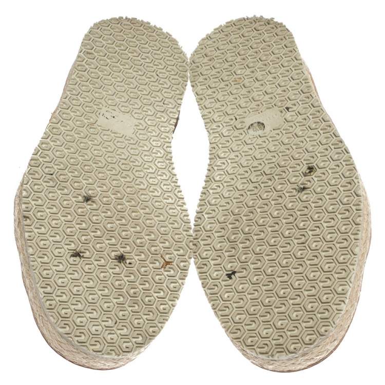 Pre Owned Gucci Blue Canvas Low Top Espadrille Sneakers Size 42.5