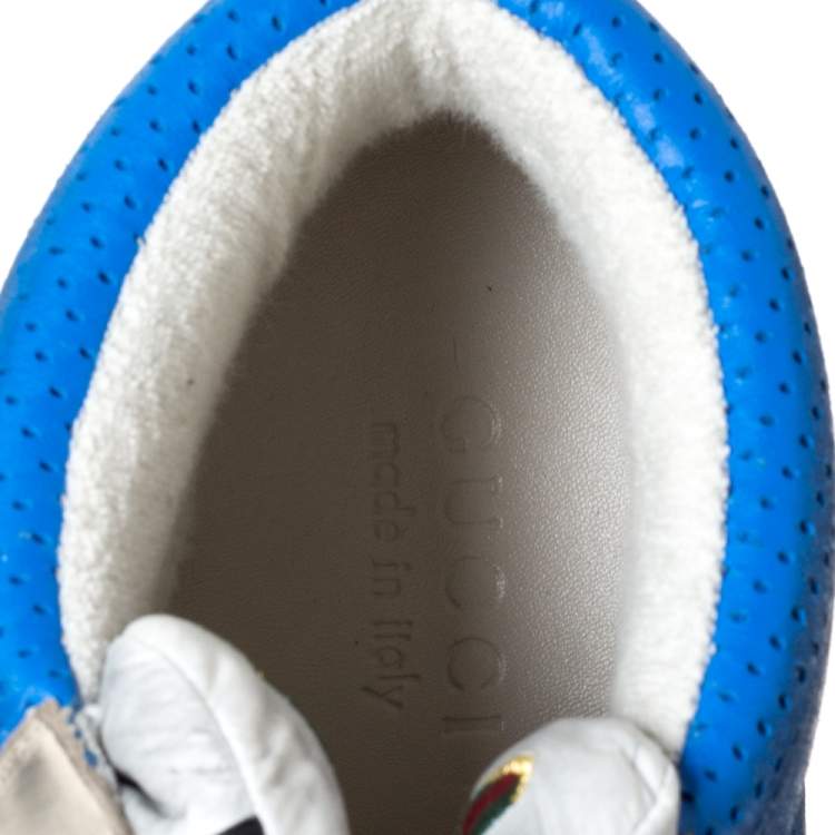 Pre Owned Gucci Multicolor Leather And Web Trim Screener High Top Sneakers Size 44.5