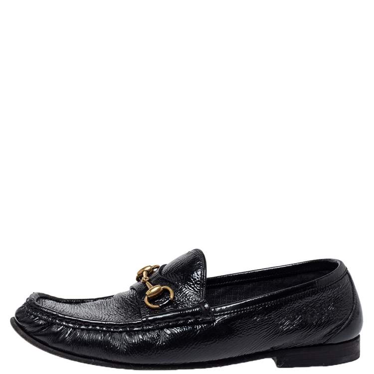 Men's loafer with Horsebit in black patent leather