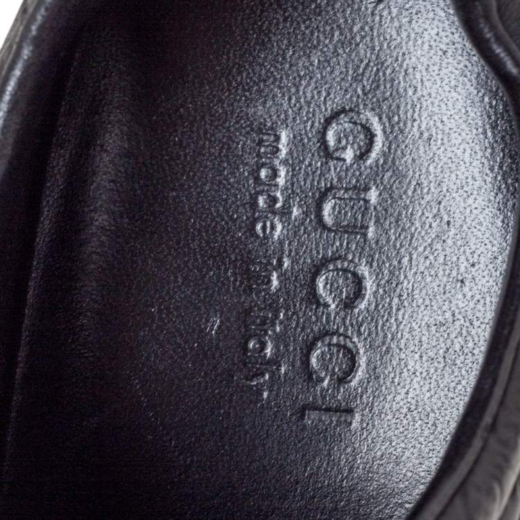 Pre Owned Gucci Black Microguccissima Leather Web Low Top Sneakers Size 40.5