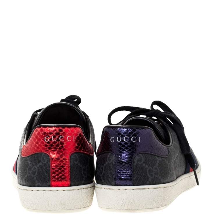 Pre Owned Gucci Black GG Canvas Ace Low Top Sneakers Size 41