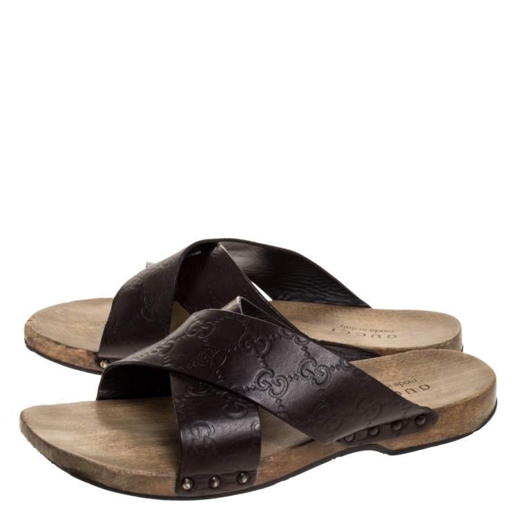 gucci slides brown thomas