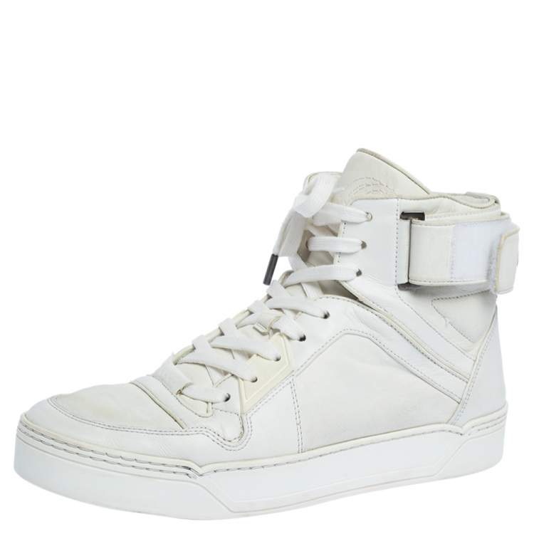 Aktentas verjaardag Politie Gucci White Leather New Basketball High Top Sneakers Size 42.5 Gucci | TLC
