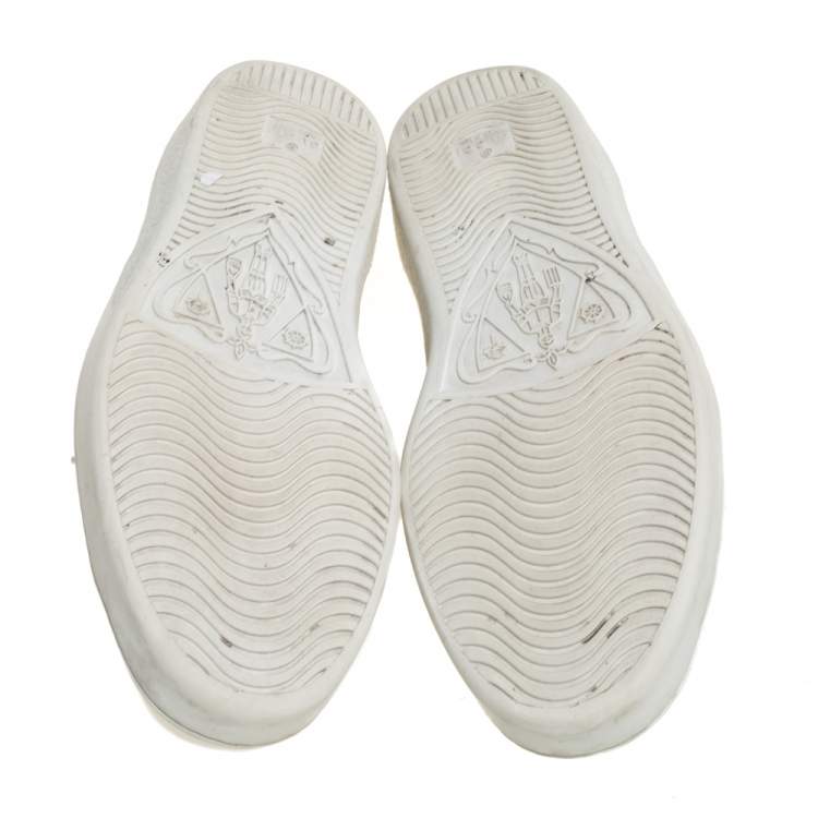 Pre Owned Gucci White Leather Ace Web Detail Low Top Sneakers Size 44