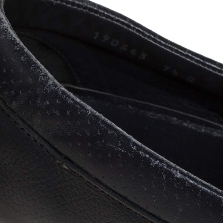Pre Owned Gucci Blue Leather Web Detail Loafers Size 41.5