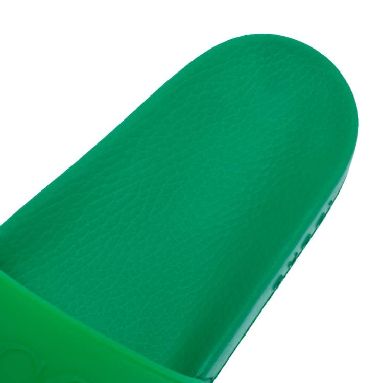 Pre Owned Gucci Green Rubber Logo Slide Sandals Size 45