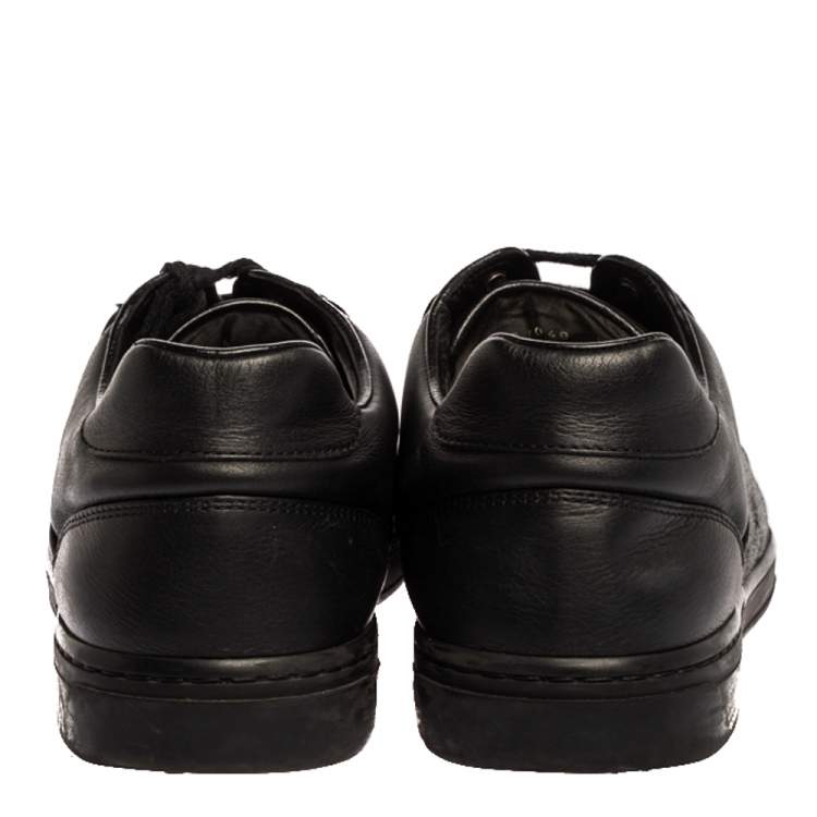 Pre Owned Gucci Grey/Black GG Supreme Canvas And Leather Sneakers Size 43