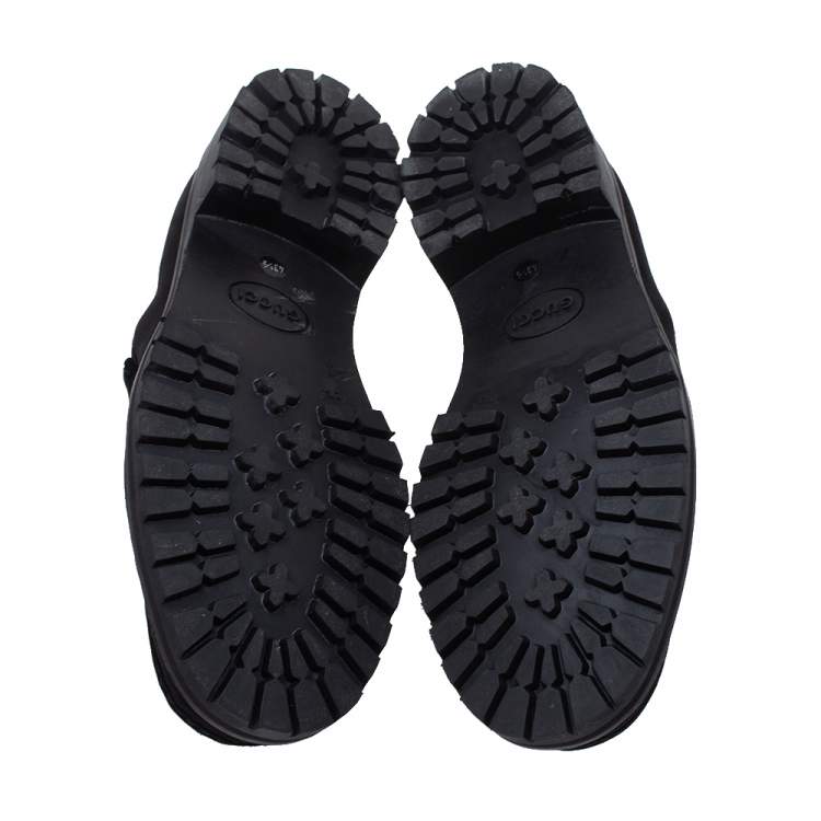 Pre Owned Gucci Black Suede 1953 Horsebit Loafers Size 43.5