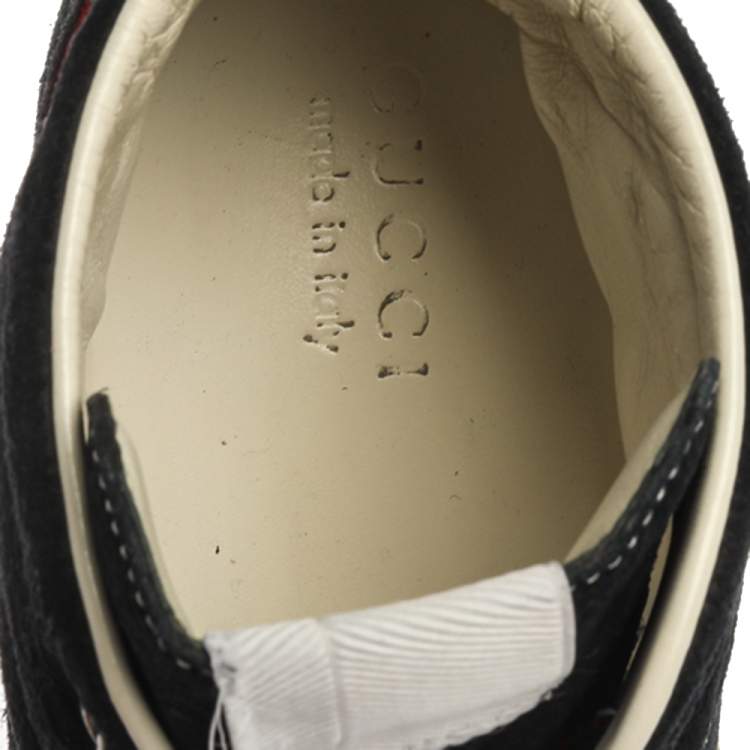 Pre Owned Gucci Tricolor Suede Leather Zig Zag High Top Sneakers Size 44.5
