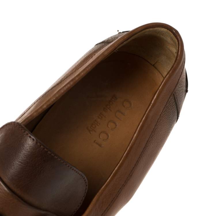 Pre Owned Gucci Brown Ombre Leather Horsebit Loafers Size 41.5E
