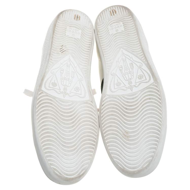 Pre Owned Gucci White Leather Ace Web Detail Low Top Sneakers Size 40