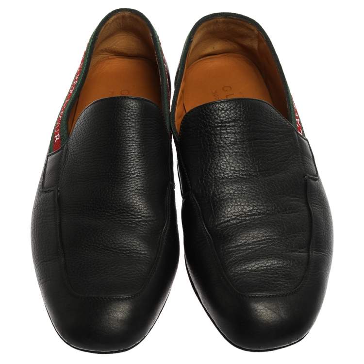 Pre Owned Gucci Black Leather L'Aveugle Par Amour Loafers Size 41