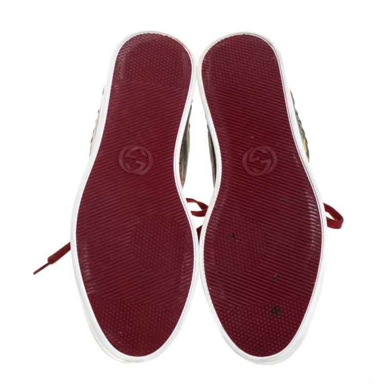 Pre Owned Gucci Multicolor Tian Printed GG Canvas High Top Sneakers Size 44