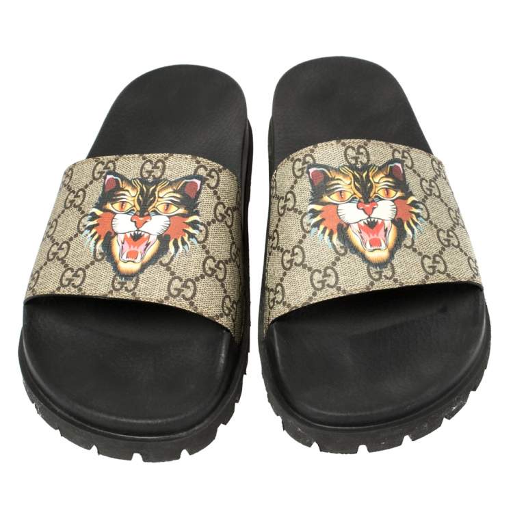 Angry Cat Slide Sandals Size 45 Gucci