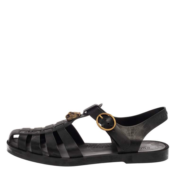 Gucci Off-White Rubber Logo Slide Sandals Size 42 Gucci