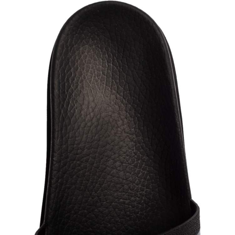 Pre Owned Gucci Black Rubber Web Detail Flat Slides Size 40