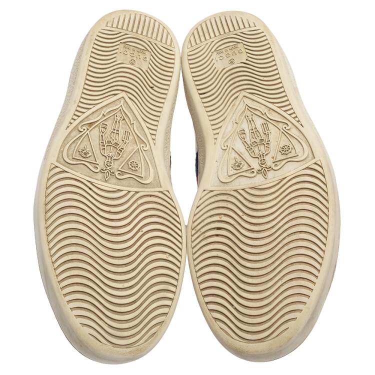Pre Owned Gucci White Leather Ace Low Top Sneakers Size 39.5