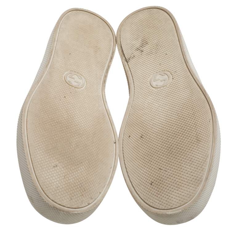 Pre Owned Gucci Beige/Brown GG Canvas MLB NY Yankees Slip On Sneakers Size 40